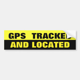GPS SPÜRTE AUF UND LOKALISIERTE SCHWARZES UND GELB AUTOAUFKLEBER