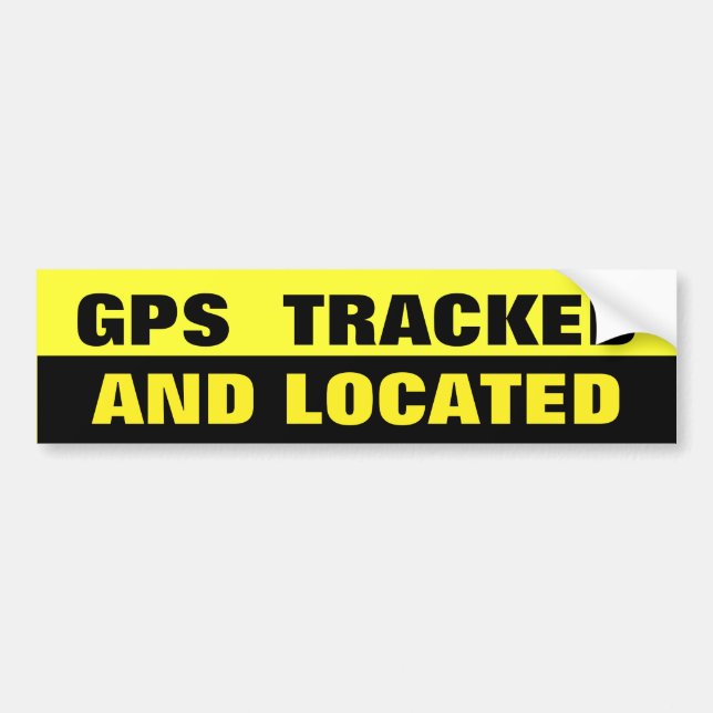 GPS SPÜRTE AUF UND LOKALISIERTE SCHWARZES UND GELB AUTOAUFKLEBER (Vorne)