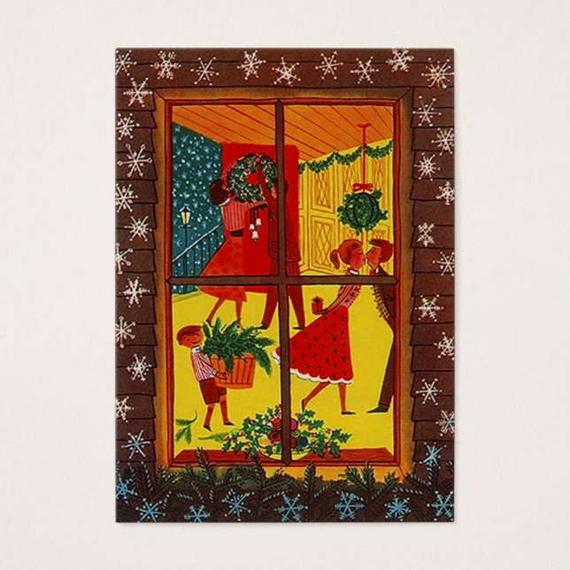 GR8 Retro Holiday Weihnachtsdekor Geschenkkarte (Vorderseite)