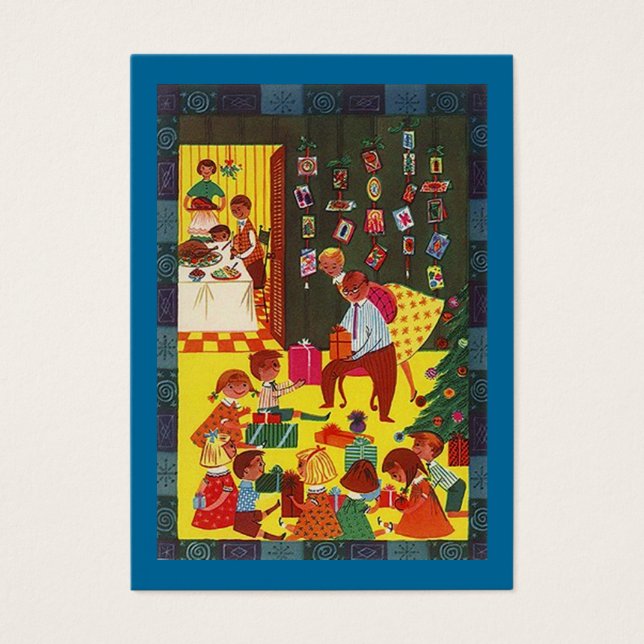 GR8 Retro Style Weihnachtsgeschenk Exchange-Tag-Ka (Vorderseite)