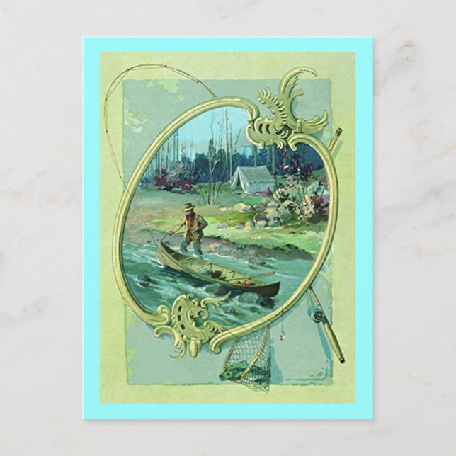 GR8 VINTAGES CAMPING & FISCHEREIPC ~ POSTCARD POSTKARTE (Vorderseite)