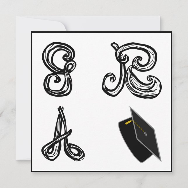 GR A Grad Cap für D Schriftart Abschluss (Vorderseite)