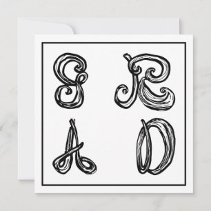 GR AD Fabric Font Lettres Graduation Carte Plat