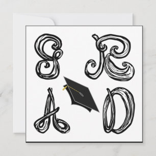 GR AD Stoffric Schriftart Grad Cap Abschluss Flach