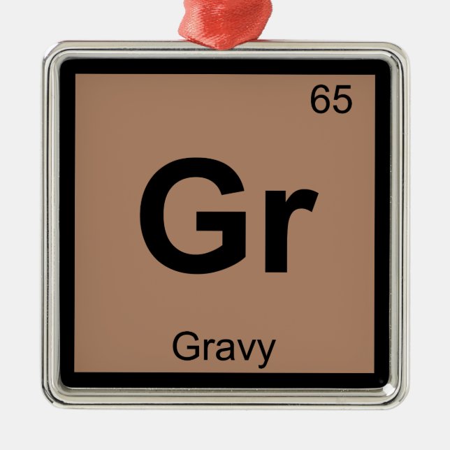 Gr - Periodisches Tabellensymbol der Gravy Chemist Ornament Aus Metall (Vorne)