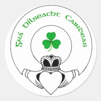gra, dilseacht, cairdeas claddah runder aufkleber