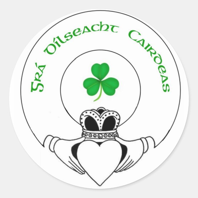 gra, dilseacht, cairdeas claddah runder aufkleber (Vorderseite)