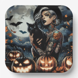 Grab a Broom | Hexen-Themed-Halloween-Party Pappteller