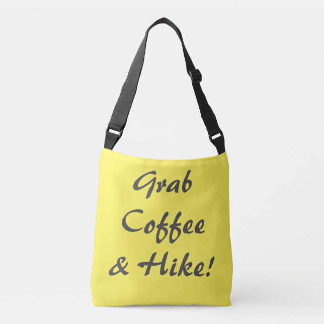 Grab Coffee & A Hip Tragetaschen Mit Langen Trägern (Vorderseite)