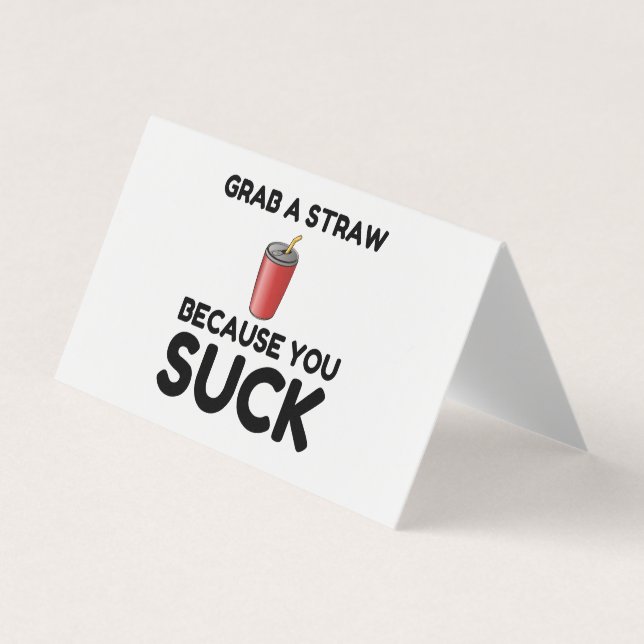 Grab Straw Sind zum Kotzen du Visitenkarten (Vorderseite)