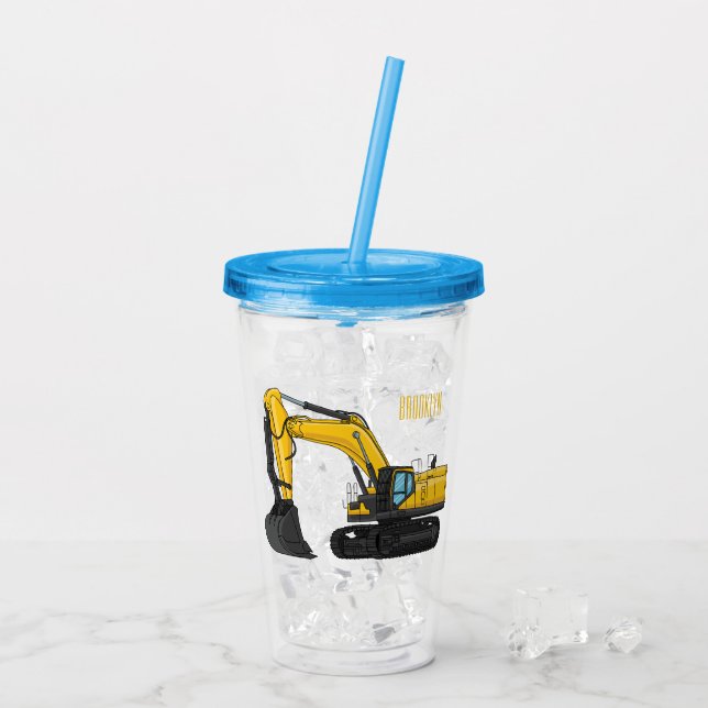 Grabbagger-Cartoon Acryltrinkbecher (Rückseite Ice)