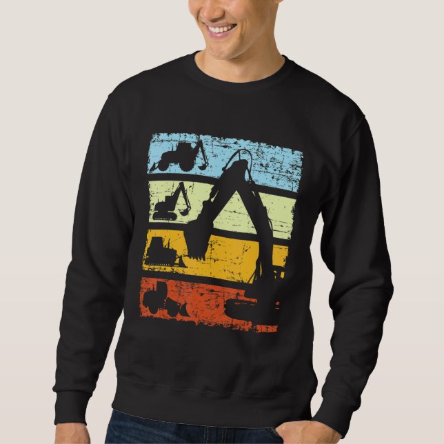 Grabbagger-Treiber Baustelle Retro VI Sweatshirt (Vorderseite)