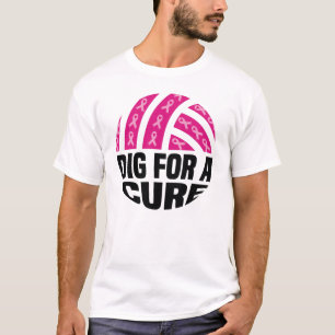Grabe Für Eine Heilung Volleyball Oktober Brustkre T-Shirt