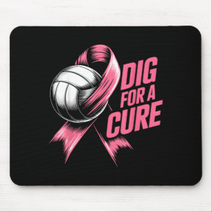 Graben für Ribbon Volleyball Brustkrebsbewusstsein Mousepad