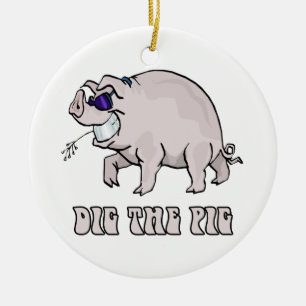 Graben Sie das Schwein Keramikornament