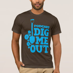 Graben Sie mich stapelte heraus blaues Logo auf T-Shirt