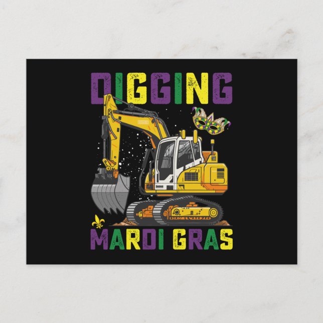 Graben von Mardi Gras Grabungsbau Karneval Postkarte (Vorderseite)