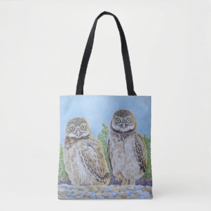Grabende Eulenkinder Tasche