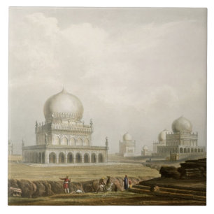 Gräber der Könige von Golconda im Jahre 1813, vo Fliese