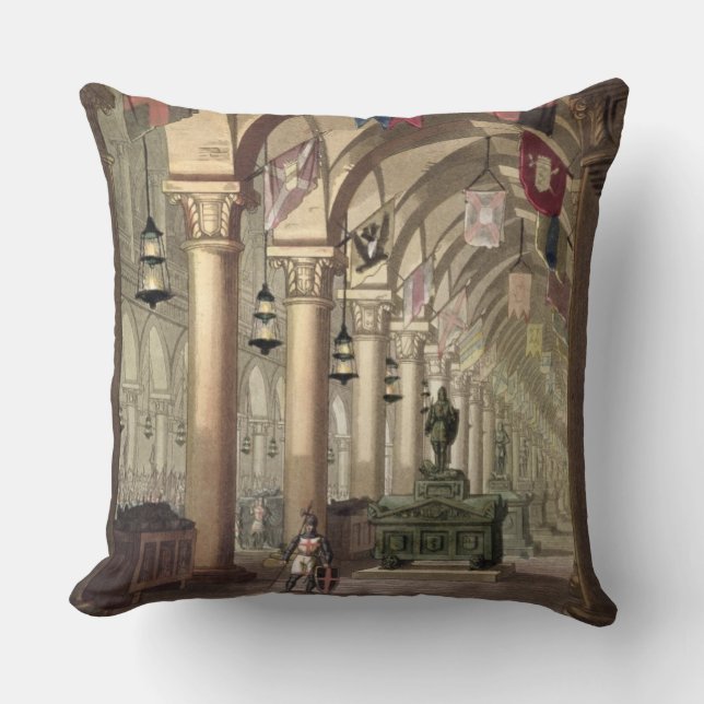 Gräber der Ritter Templar, c.1820-39 (Aquatinta) Kissen (Vorderseite)