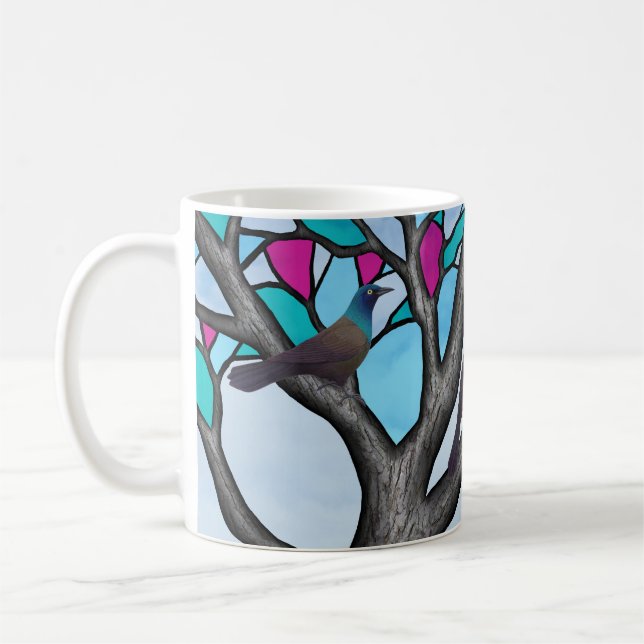 Gräber im gefärbten Glasbaum Kaffeetasse (Links)