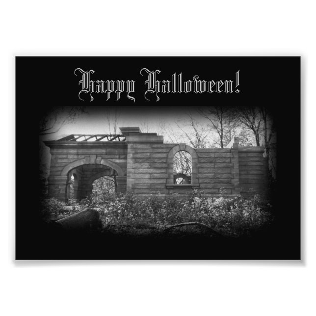 Gräber Ruin Happy Halloween Fotodruck (Vorne)