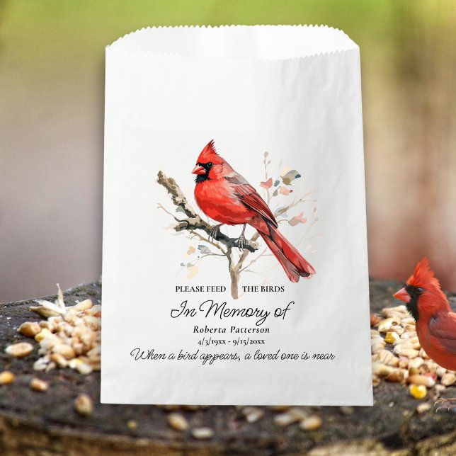 Grabgeschenk Kardinal Vogelfutter  Geschenktütchen (Von Creator hochgeladen)