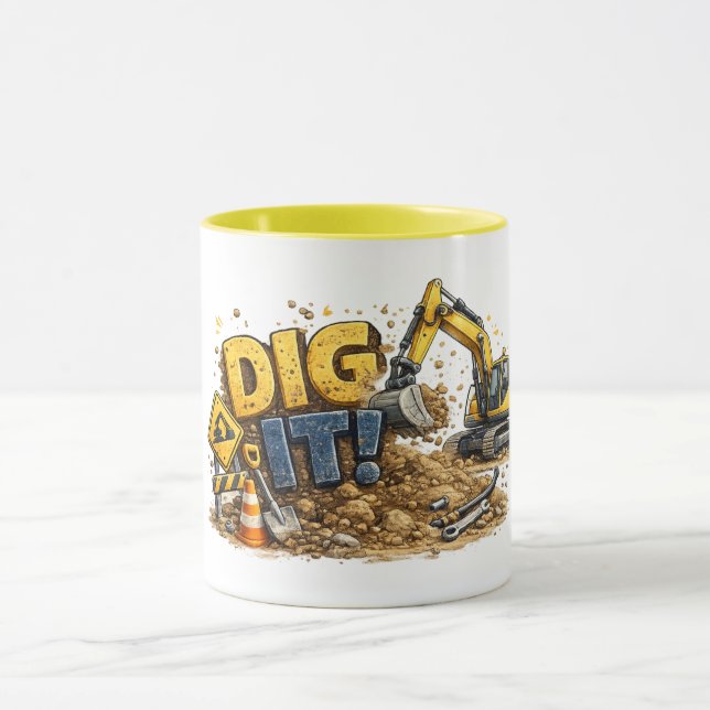 Grab's an! Lustiger Bagger-Bau-Becher Tasse (Zentrum)