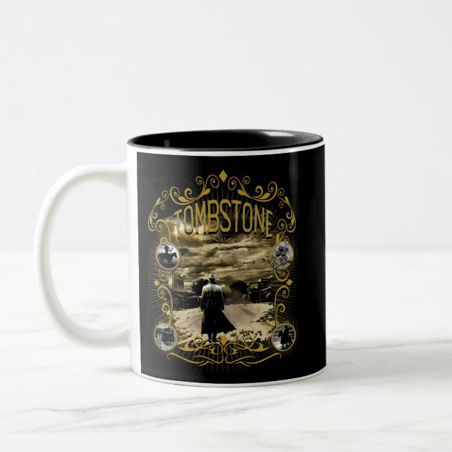 Grabstein Arizona Stadt Zweifarbige Tasse (Links)