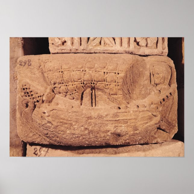 Grabstein mit einem Fischerboot Poster (Vorne)