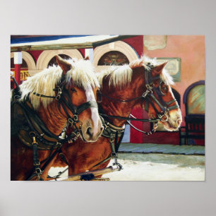 Grabstein Stagecoach Pferde Poster