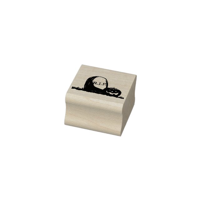 Grabstein- und Kürbisillustrative Briefmarke Gummistempel (Stempel)