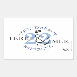 Gräbt-MER Côtes-d'Armor ein Rechteckiger Aufkleber