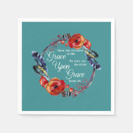 Grace Auf Grace Johannes 1:16 Schrift Serviette