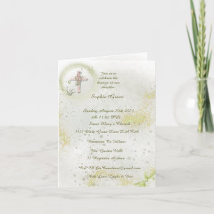 Grace avec amour baptême plié invitation
