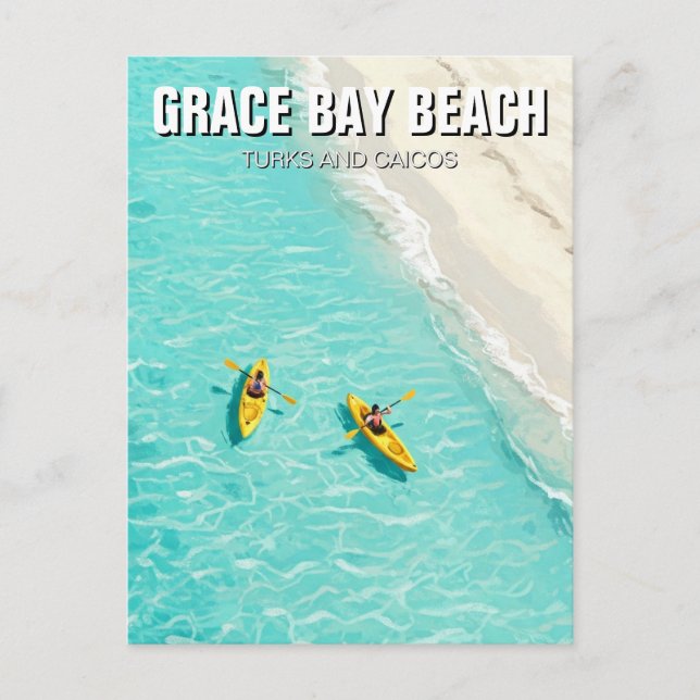 Grace Bay Beach Turks und Caicos Reisen Postkarte (Vorderseite)