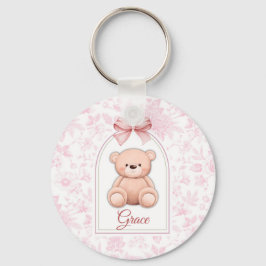 Grace | Benutzerdefiniertes rosa Teddy-Bär-Kinderz Schlüsselanhänger