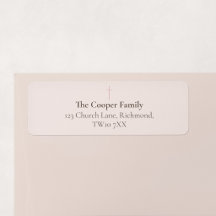 Grace Blush Minimal Cross Familien-Rücksendeadress