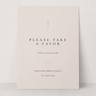 Grace Blush Minimal Cross Take a Favor Tischschild