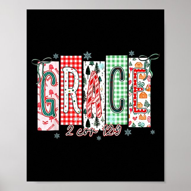 Grace Christmas Santa Coquette Bow Women Girls  Poster (Vorne)