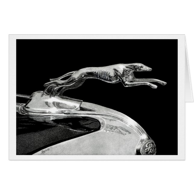 "Grâce chromée" - Ornement de la Hood Greyhound (Devant Horizontal)
