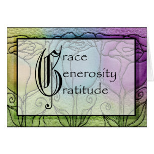 Grâce, générosité, carte de gratitude