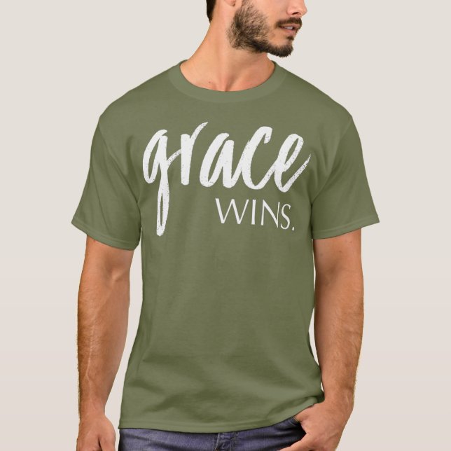 Grace gewinnt Christliches Apparel T-Shirt (Vorderseite)