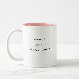 Grace Grit & Good Vibes Funny Modern Mug Zweifarbige Tasse