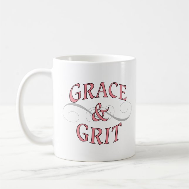 Grace & Grit in Rosa und Grau Kaffeetasse (Links)