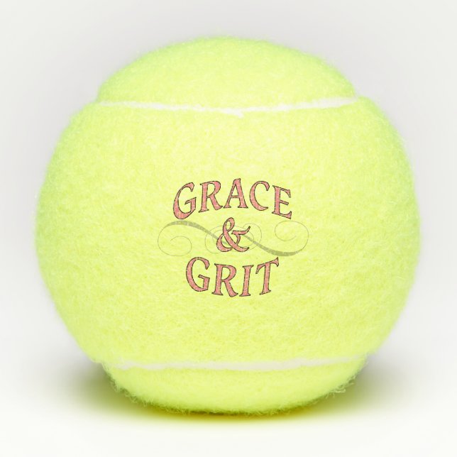 Grace & Grit in Rosa und Grau Tennisbälle (Vorderseite)