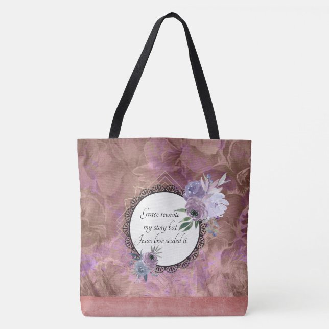 Grace hat meine Geschichte tropischer tropischer T Tasche (Vorderseite)
