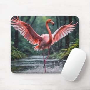 Grace in Flight: Der rosa Flamingos Riverdance Mousepad