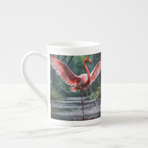 Grace in Flight: Der rosa Flamingos Riverdance Prozellantasse