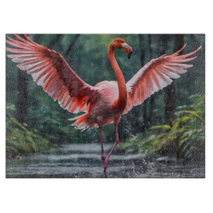 Grace in Flight: Der rosa Flamingos Riverdance Schneidebrett